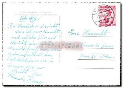 Jezioro Leopoldstein — widok z powietrza — wydawca nieznany — Rewers