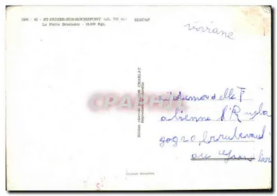 La Pierre Branlante — St-Didier-sur-Rochefort — Edição Chalat — Verso