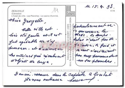 Deauville — Normandia — Edições Leconte — Verso