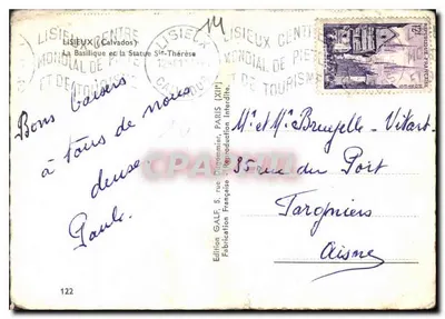 Bazylika i Statua Świętej Teresy – Lisieux (Calvados) – Wydawnictwo Galf, Paryż — Rewers