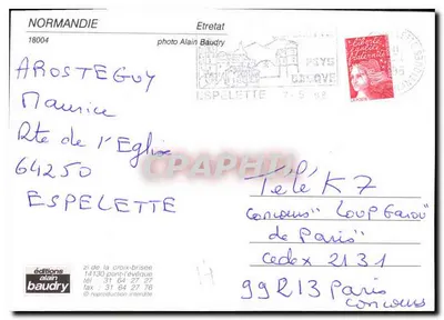 Falaises de Normandie — Étretat — Ediciones Alain Baudry — Reverso