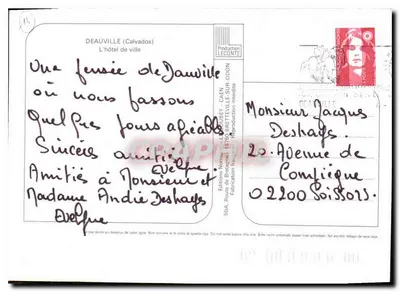 Deauville — Vista da prefeitura — Edições LECOMTE — Verso