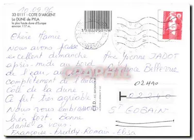 Duna de Pyla, 117 m. — a mais alta da Europa — — Verso