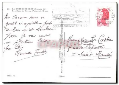Les Bacs de Royan — Pointe de Grave — Wydawca Artaud Frères — Rewers