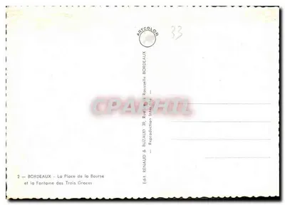 Bordeaux — Plac Bourse i Fontanna Trzech Uroczystości — Articolor — Rewers