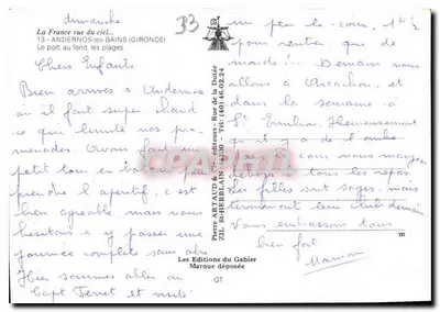 Andernos-les-Bains — O porto, no fundo, as praias — Les Éditions du Gabier, n°33 — Verso