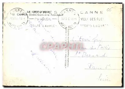 कैन्स - फूलों वाले बगीचा और पैल्म-बीच — रेल्ला, श्रृंखला 200083 — पीछे