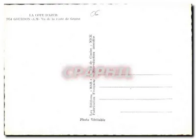 La Côte d'Azur — Widok z drogi do Grasse — Éditions MAR — Rewers