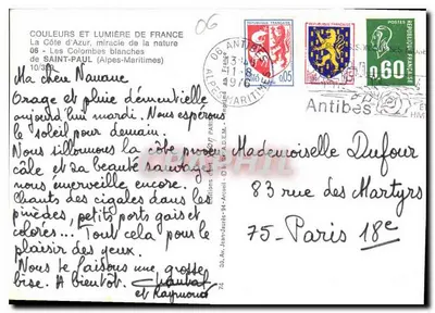 Saint-Paul - Białe gołębie — Wydawnictwo Jean-Jaurès-94, nr 06 — Rewers