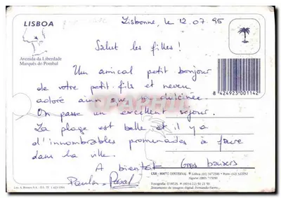 Nocny widok Lizbony — Marquês do Pombal — wydawca LXR • 8007 © DINTERAL — Rewers