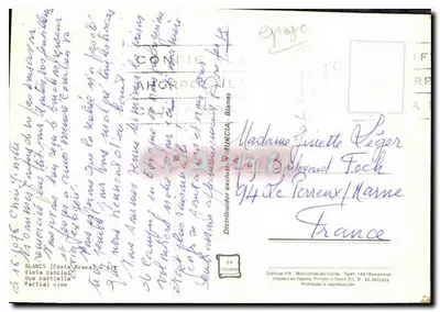 Blanès — vista parcial — Gráficas FIR, Montornès del Vallès — Verso
