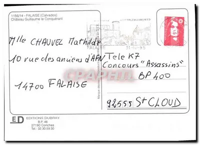 Castello di Guglielmo il Conquistatore — Falaise (Calvados) — Edizioni Dubray n°1156/14 — Verso