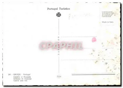 Zamek i gościniec w Obidos — Portugalia — wydawca Portugal Turístico, nr 341 — Rewers