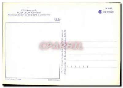 HONFLEUR — Stara drewniana dom w starym mieście — M. GULLIARD, IRIS — Rewers