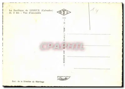 Bazylika w Lisieux — Ogólny widok — Combier Imp. (Calvados) n° 3 bis — Rewers