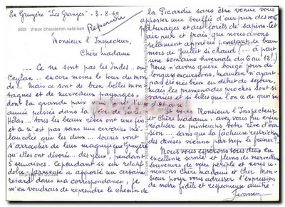 Gruyère "Les Granges" — vista da montanha e de um antigo equipamento agrícola — Edição PERRUCHET, n° 5085 — Verso