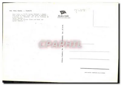 Grab des Sultans Mehmet I — Türkei — Verlag Keskin Color, Nr. 540 — Rückseite