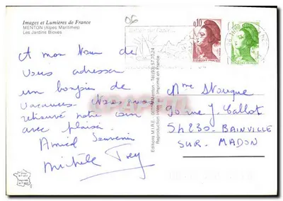 Menton — Jardins Bioves — Éditions M.I.R.E. — Rückseite