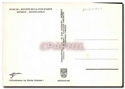 Monako - Monte-Carlo — widok panoramiczny z kasynem, wybrzeżem i ogniskami artystycznymi — Presses-Diffusion S.A. n° 99.138.158 — Rewers
