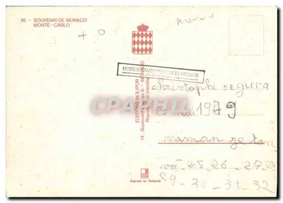 Monako — Monte-Carlo — Wydawca: Editions Molipor, n°85 — Rewers