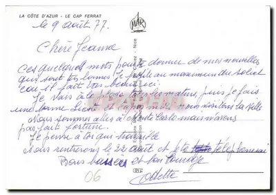 Cap Ferrat — widok na morze i wyspę — wydawca MAR, Nice — Rewers
