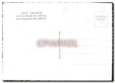 Jezioro Gaube — Jezioro Vignemale — Wydawnictwo Foto Quinault Lourdes — Rewers