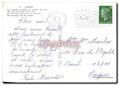 Lourdes — Ścieżka Krzyża — Wydawca Couleurs Naturelles — Rewers