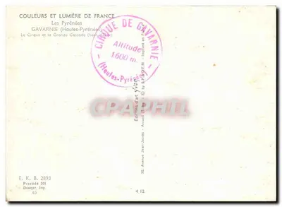Il Circo e la Grande Cascata — Gavarnie (Alte Pyrenees) — Edizioni Jean-Jurés — Verso