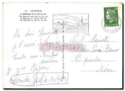Lourdes — Bazylika i Pic du Jer — Wydawnictwo Edlux — Rewers