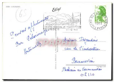 Lourdes — Pamiątka z Lourdes — Wydawnictwo A. Dolcet — Rewers