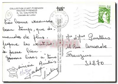 Cascade de Lutour — Hautes Pyrénées — Éditions d'ARTPYR — Verso