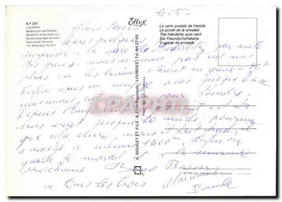 Lourdes — Błogosławienie chorych — A. Doucet et Fils, nr 229 — Rewers