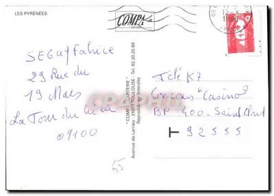 I Pirenei — paesaggi e fiori — COMPA CARTERIE — Verso
