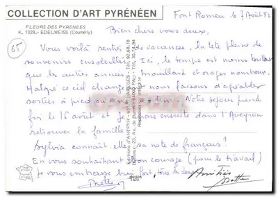 Kwitnie Pyrenées — Edelweiss — Wydawnictwo ARTPYR — nr 65 — Rewers