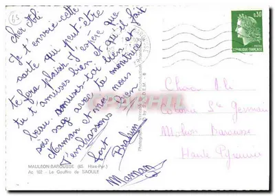 O Gouffre de Saoule — Mauléon-Barousse (65) — Reprodução S.P.A.D.E.M. — Verso