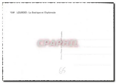 LOURDES — Bazylika i Plac — Wydawnictwo Photo Quinphil, nr 1039 — Rewers