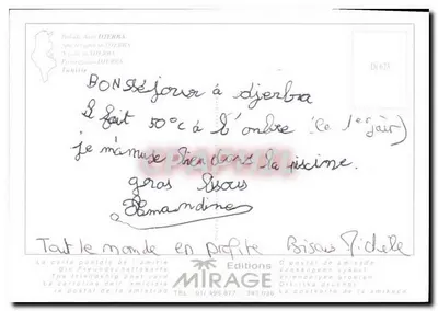 Djerba — Ceramika i krajobrazy — Wydawnictwo Mirage, n° DJ 673 — Rewers