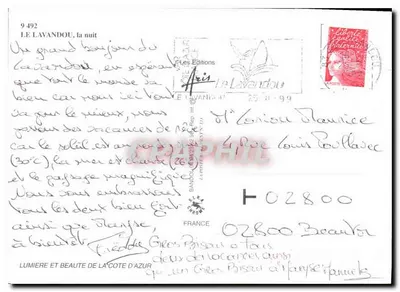 Le Lavandou — noc — Wydawnictwo Le Lavandou, nr 9492 — Rewers