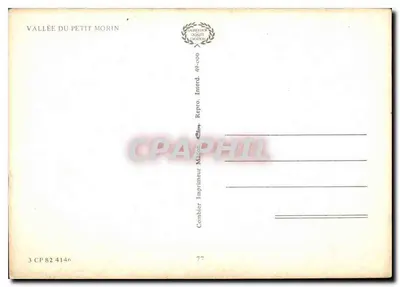 Wąwóz Małego Morin — Karta pocztowa turystyczna — Wydawca Combier, nr 3 CP 82 4146 — Rewers