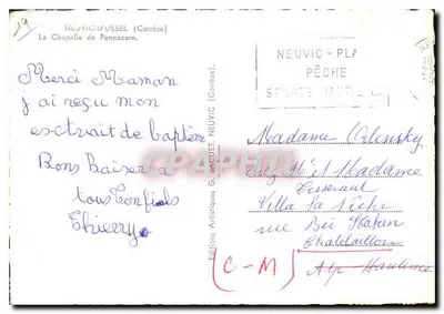 Kapelle van Pennacorn — Néuvic-d'Ussel (Corrèze) — Artistieke Uitgaven G. Bacuet — Achterkant