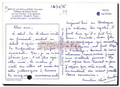 Brive Ville Etape — Riant Portail du Midi — Éditions Larrieu — Rewers
