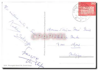 Bienne — Lembrança de Bienne — Photoglob-Wehrli SA, Zurique/Vevey — Verso