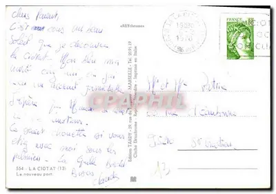 O novo porto — La Ciotat — Edição Tardy — Verso