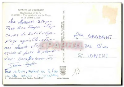 Visão geral da Praça e da Ponta Vermelha — Marselha — Editor REFLETS DE PROVENCE, n° 272 — Verso