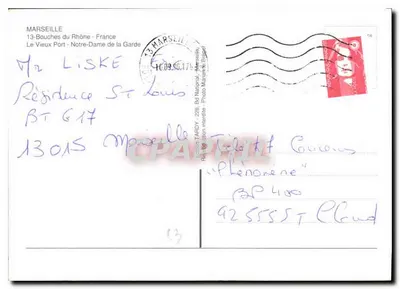 Marselha — vista do Velho Portos com Nossa Senhora da Guarda — Edição TARDY — Verso