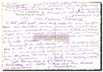 La Rochelle — Zamek i wieża czterech szeregowców — Wydawca G. Flors, nr 917 — Rewers