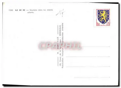 Ilha de Ré — Sauniers nos marismas salgados — Edição Berjaud — Verso