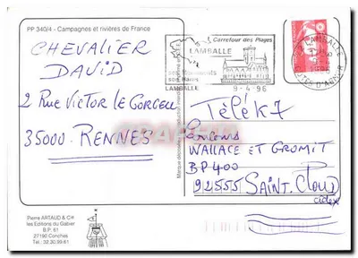 O Gabier — Editor Pierre Artaud & Cie, B.P. 61, Conches — série PP 340/4 — Verso