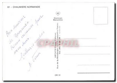 Normandzka chaumière — wydawca ARTAUD Frères, Nantes — numer serii 61 — Rewers
