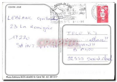 Surfista no mar — Praia de Châtelailly — Edição Fotográfica BOS — Verso